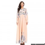 Randolly Women's Dresses,Muslim Loose Printed with Big Swing Temperament Ethnic Style Robe Clothing Islamic Arab Kaftan Pink B07PSJ658F
